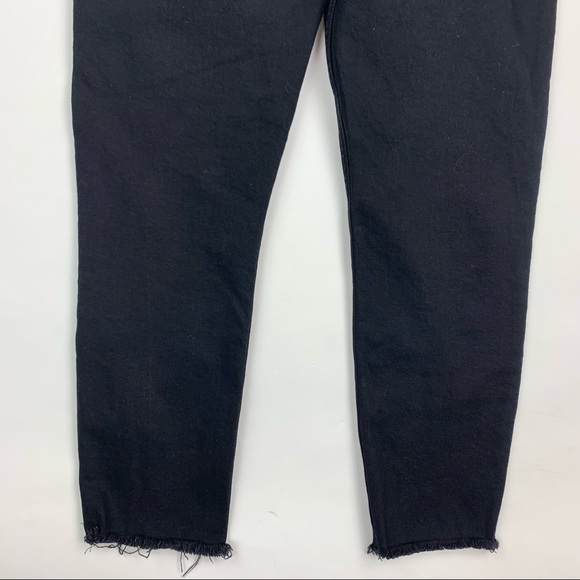 RE/DONE 90’s High Rise Ankle Crop Raw Hem Black Jeans Sz 31 - Picture 10 of 11
